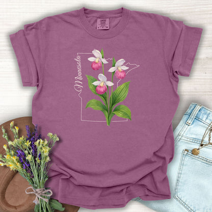 Minnesota State Flower T-Shirt - Showy Lady's Slipper