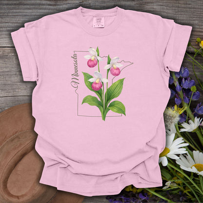 Minnesota State Flower T-Shirt - Showy Lady's Slipper