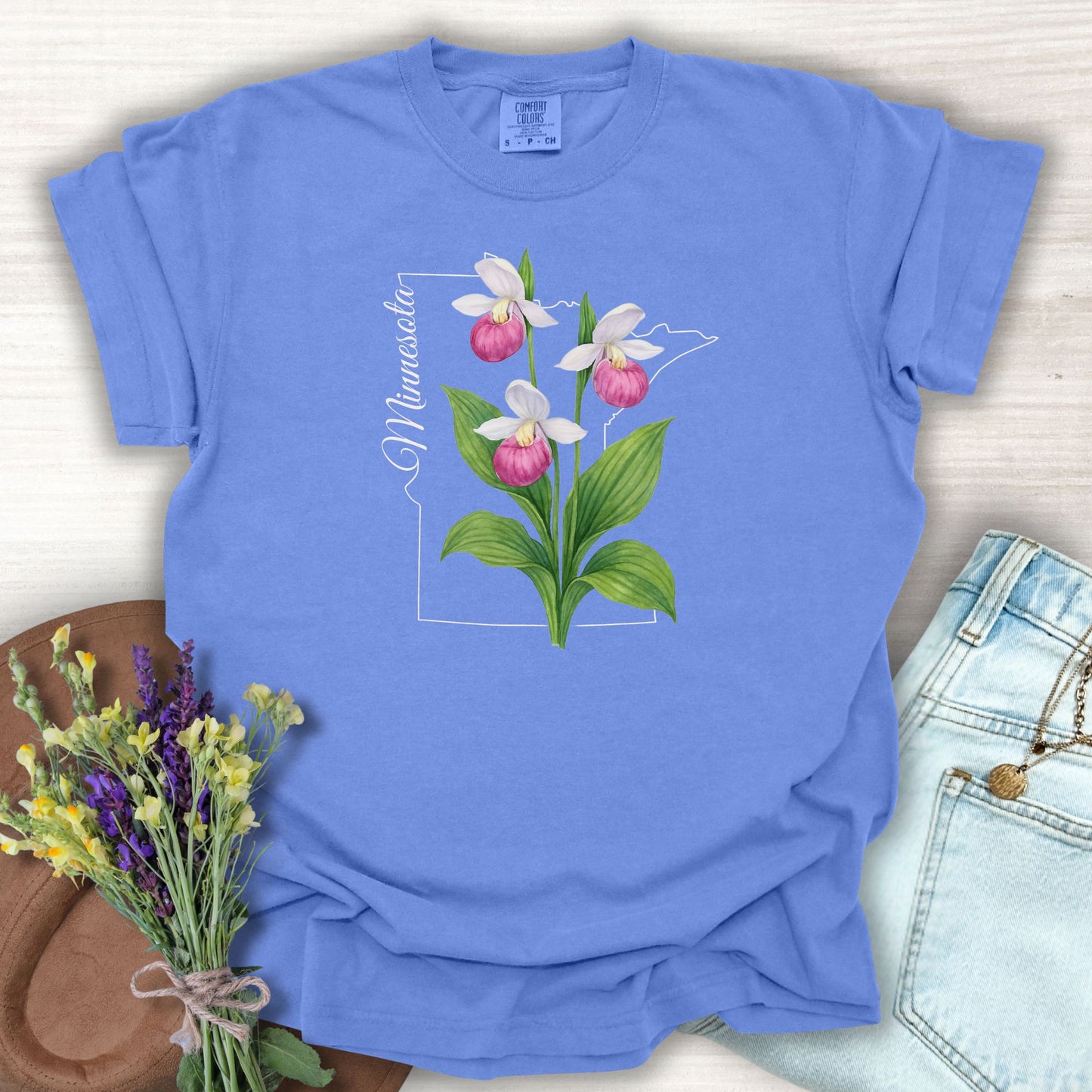 Minnesota State Flower T-Shirt - Showy Lady's Slipper
