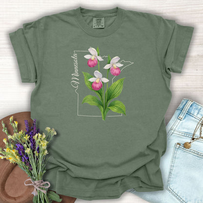 Minnesota State Flower T-Shirt - Showy Lady's Slipper