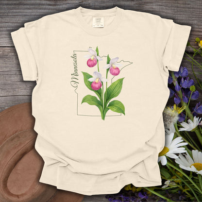 Minnesota State Flower T-Shirt - Showy Lady's Slipper