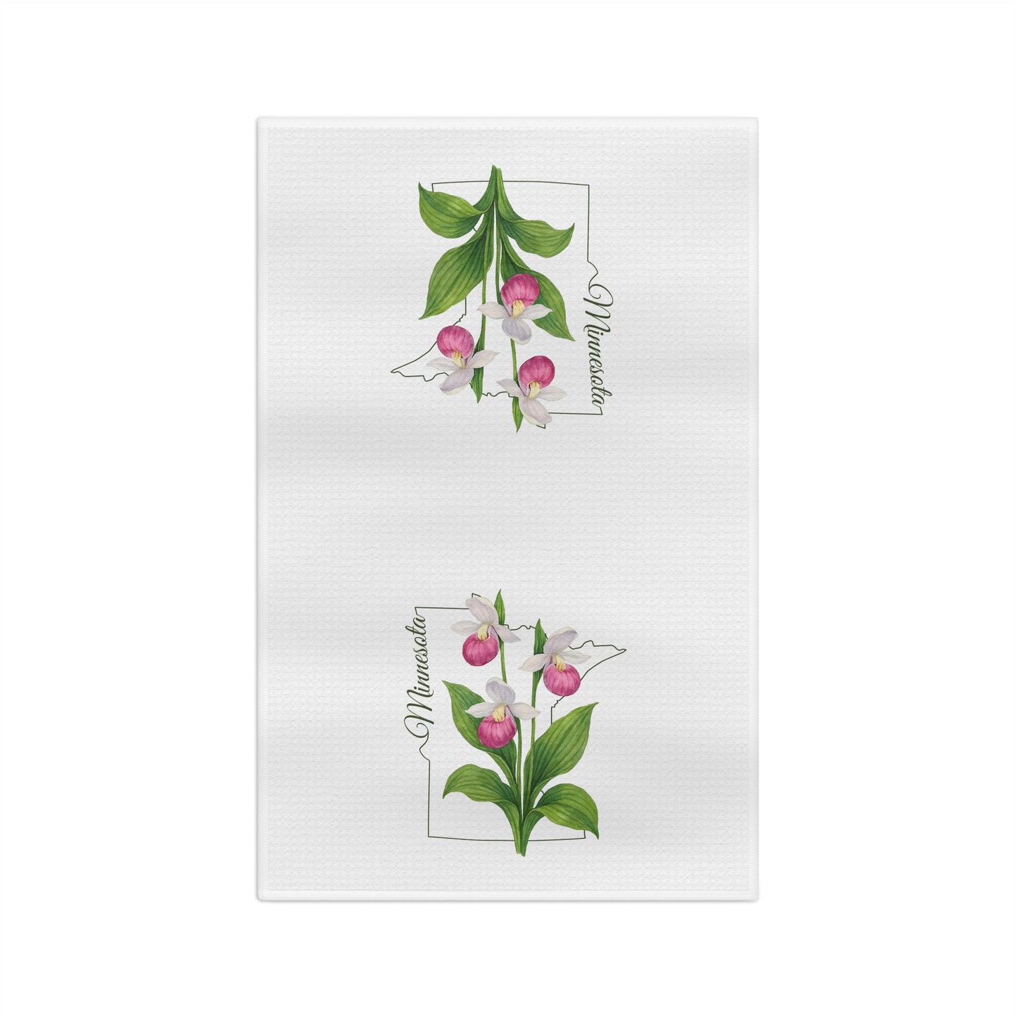 Minnesota State Flower Tea Towel — Showy Lady's Slipper