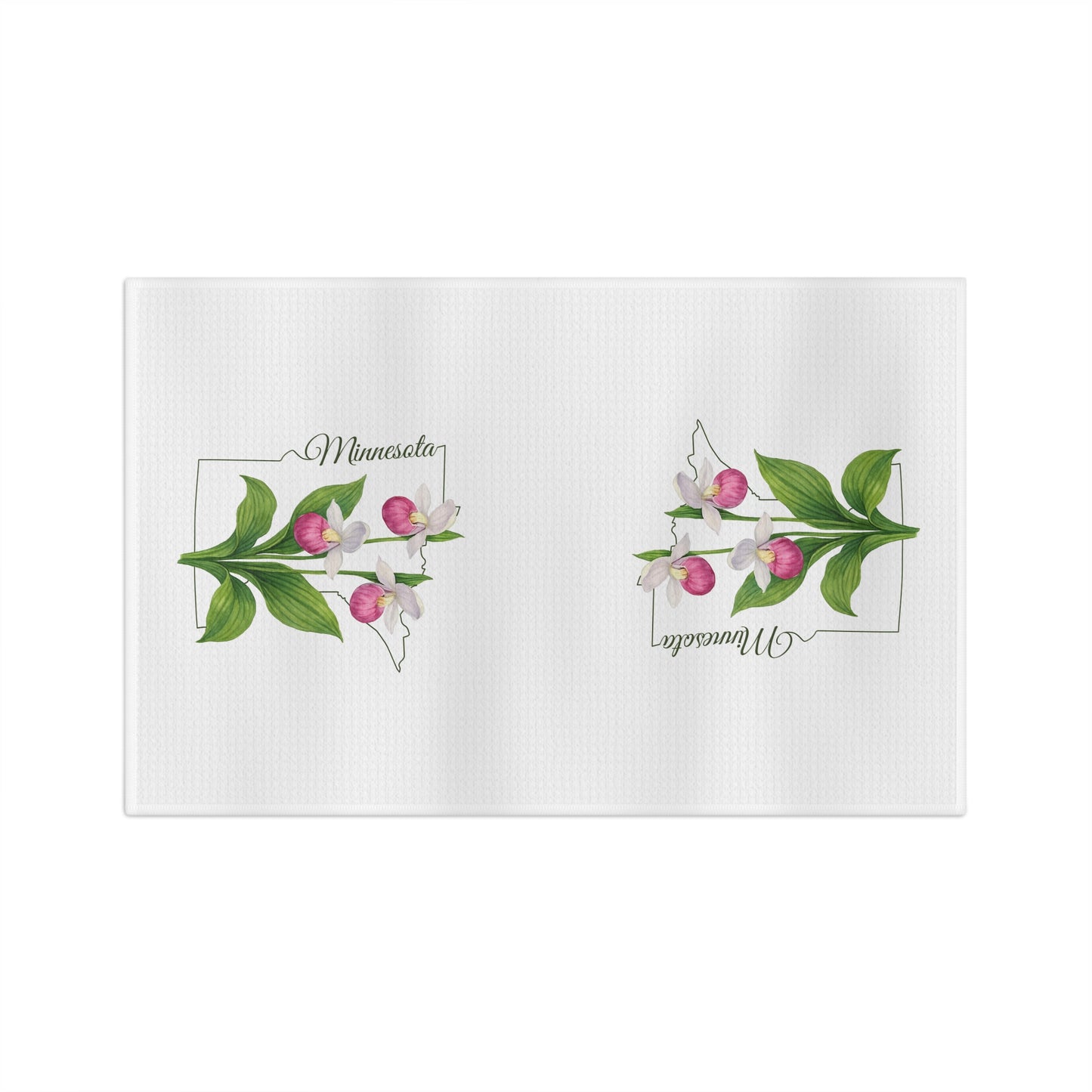 Minnesota State Flower Tea Towel — Showy Lady's Slipper