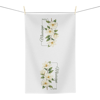 Mississippi State Flower Tea Towel — Magnolia