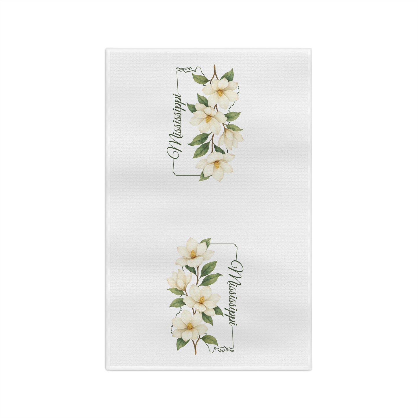 Mississippi State Flower Tea Towel — Magnolia