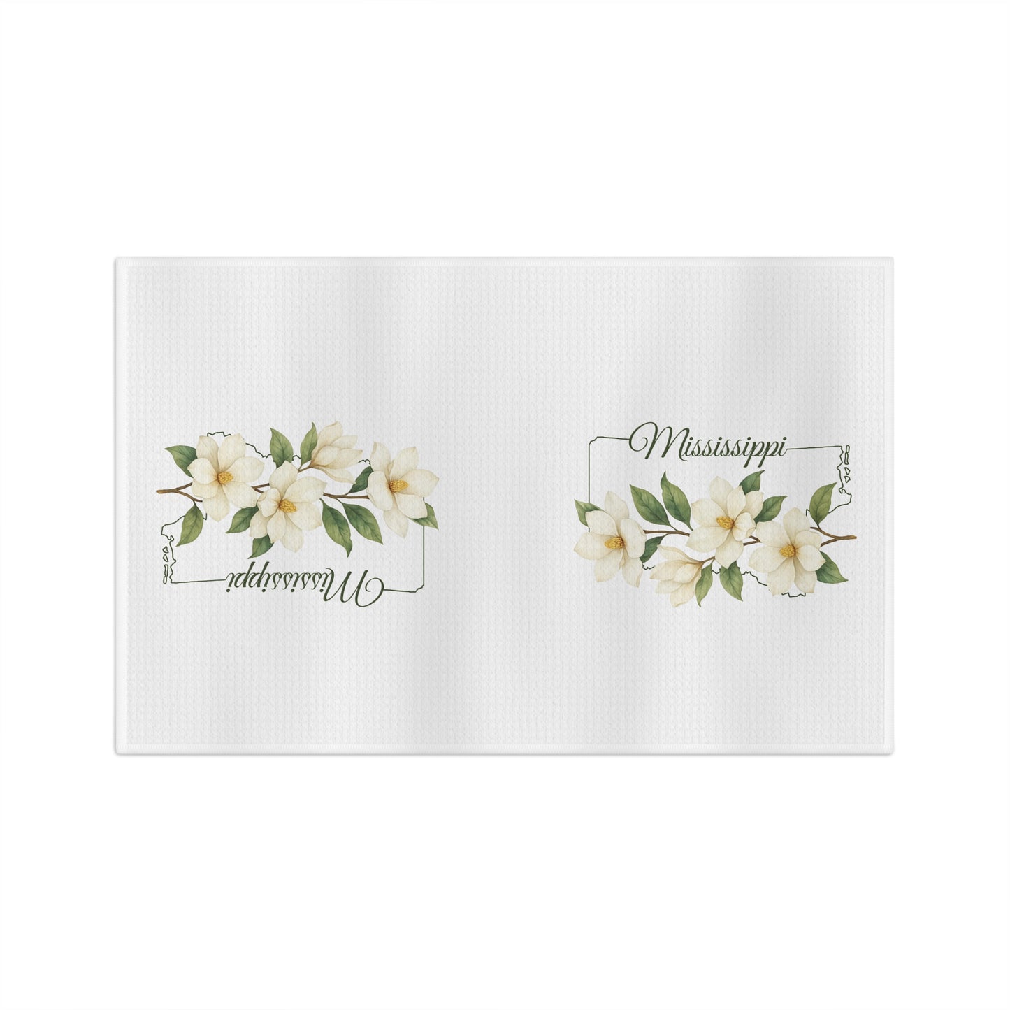Mississippi State Flower Tea Towel — Magnolia