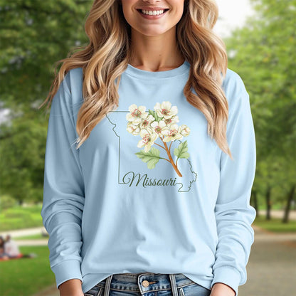 Missouri State Flower Long Sleeve Tee - Hawthorn