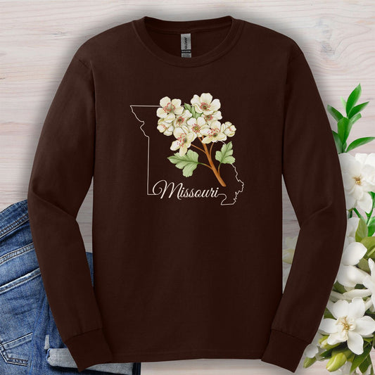 Missouri State Flower Long Sleeve Tee - Hawthorn