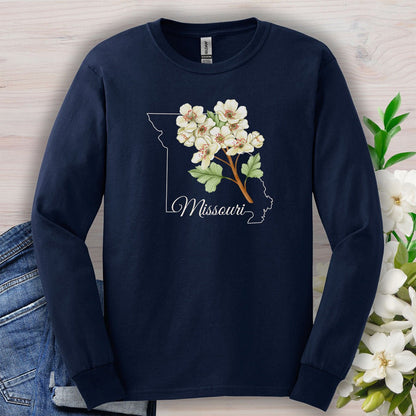 Missouri State Flower Long Sleeve Tee - Hawthorn