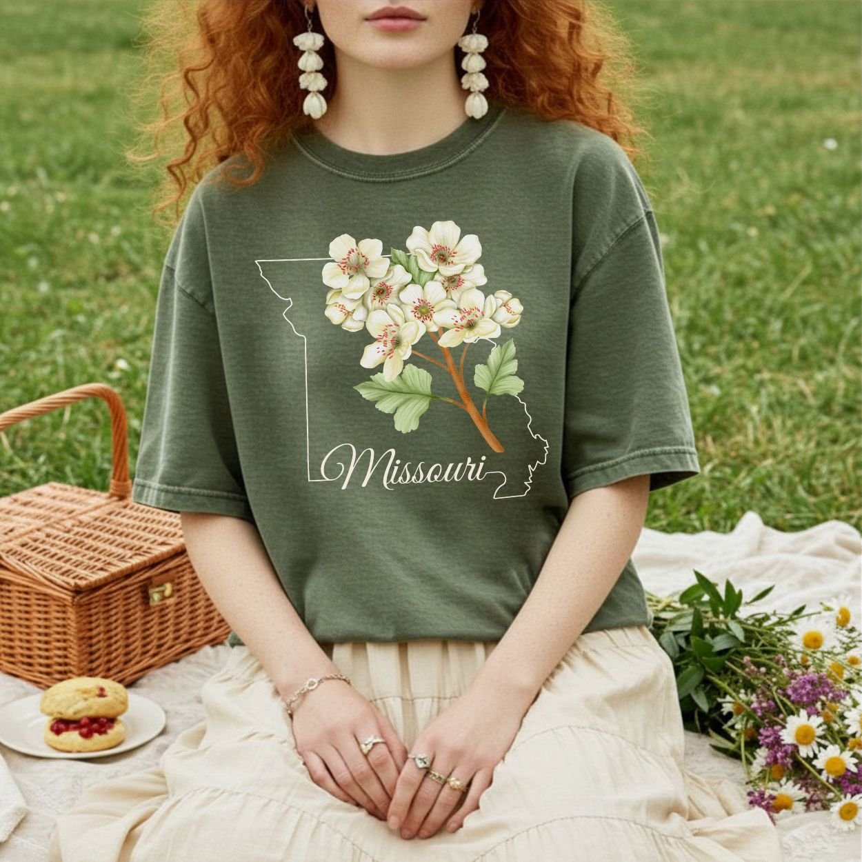 Missouri State Flower T-Shirt — Hawthorn