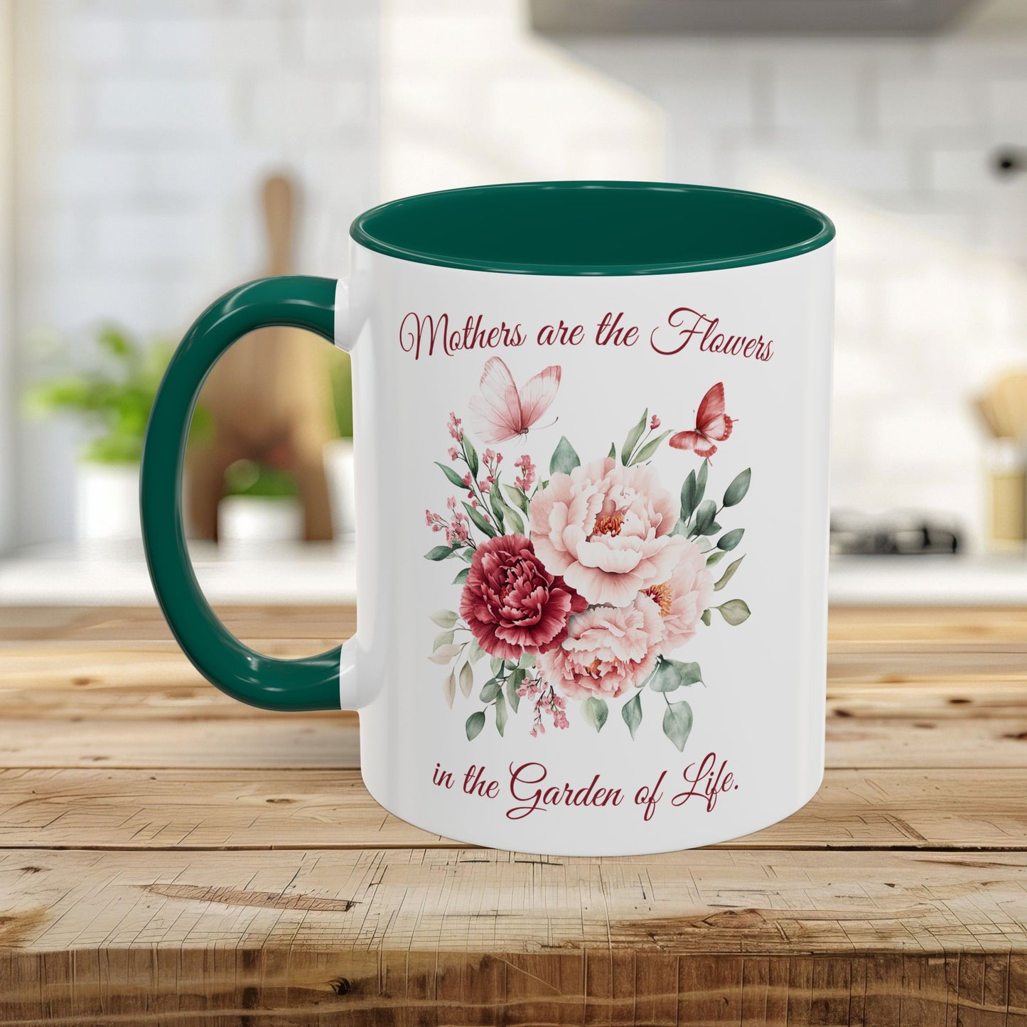 Mother's Day Peony Mug (11/15oz) — "Mothers are the Flowers in the Garden of Life"