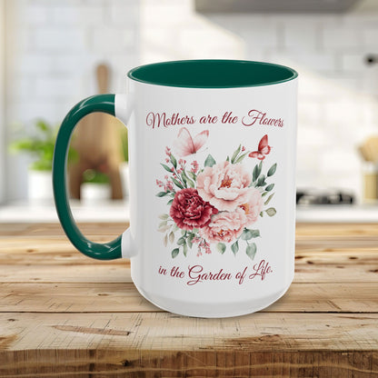 Mother's Day Peony Mug (11/15oz) — "Mothers are the Flowers in the Garden of Life"