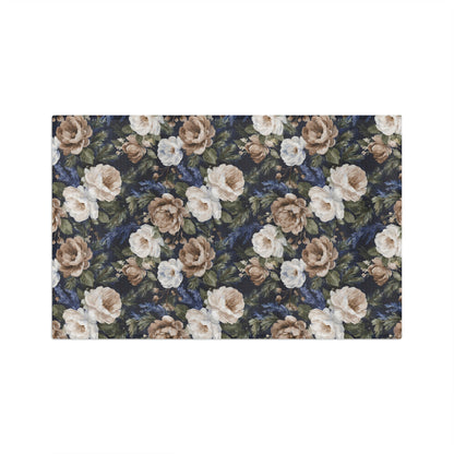 Navy Winter Rose Microfiber Tea Towel