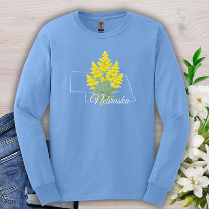 Nebraska State Flower Long Sleeve Tee - Giant Goldenrod