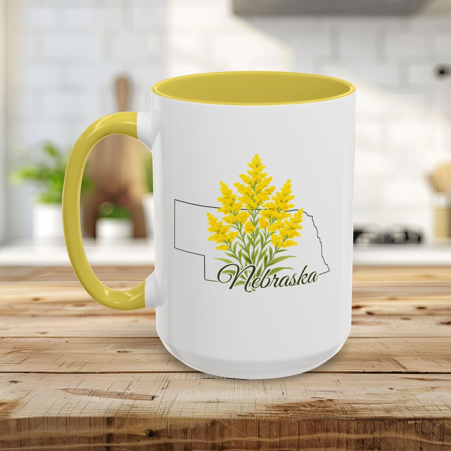 Nebraska State Flower Mug – Giant Goldenrod (11/15oz)