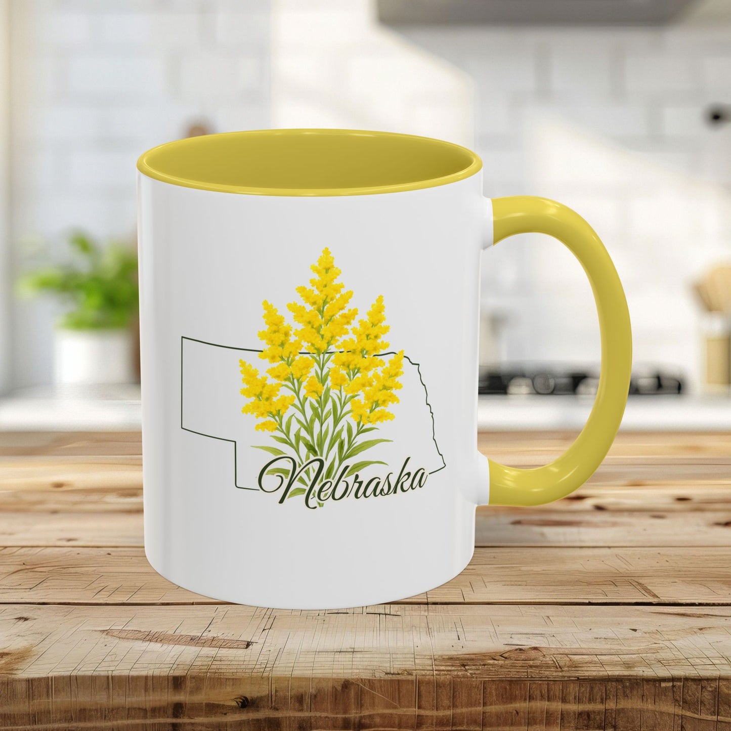Nebraska State Flower Mug – Giant Goldenrod (11/15oz)