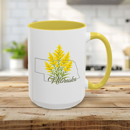 Nebraska State Flower Mug – Giant Goldenrod (11/15oz)