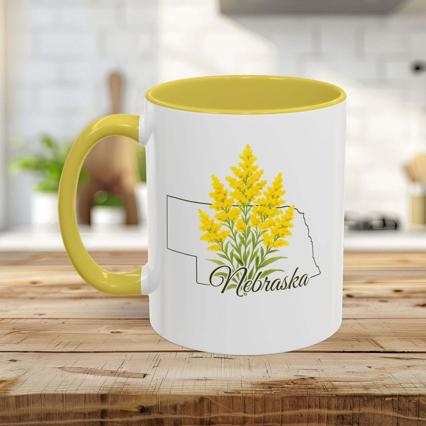 Nebraska State Flower Mug – Giant Goldenrod (11/15oz)