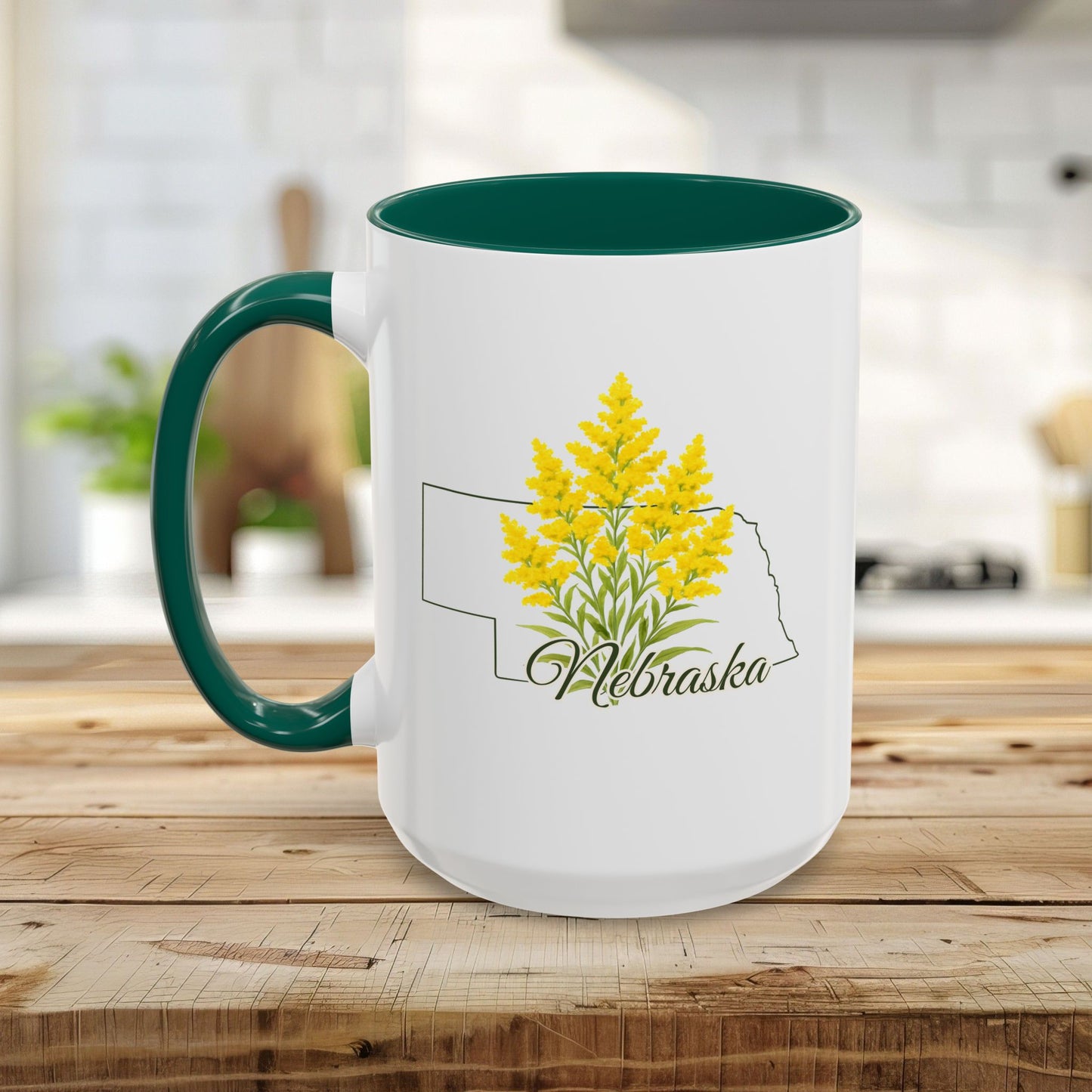 Nebraska State Flower Mug – Giant Goldenrod (11/15oz)