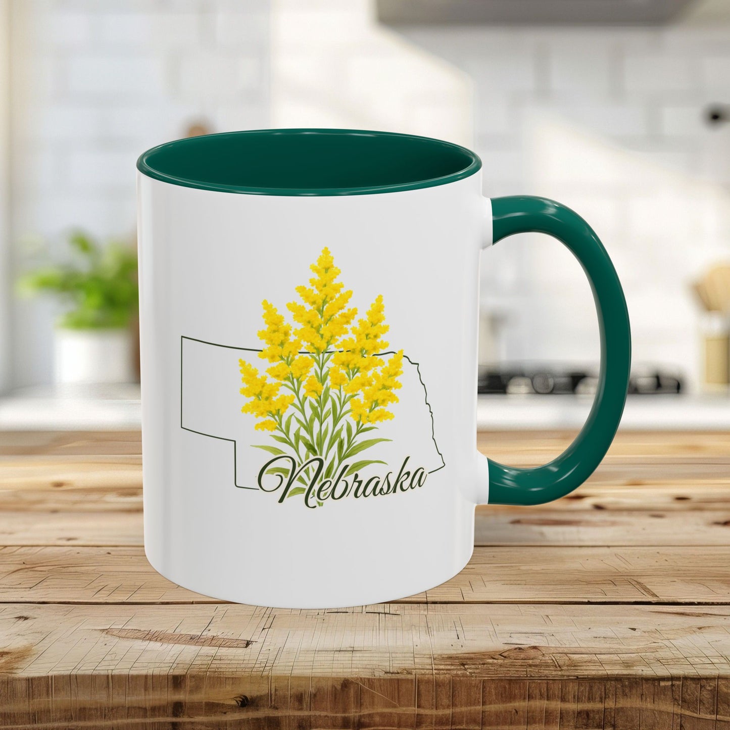 Nebraska State Flower Mug – Giant Goldenrod (11/15oz)