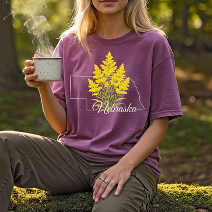 Nebraska State Flower T-Shirt — Giant Goldenrod