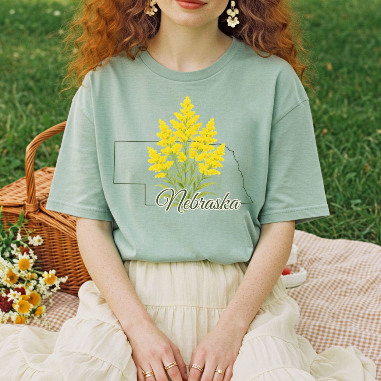 Nebraska State Flower T-Shirt — Giant Goldenrod