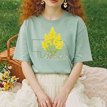 Nebraska State Flower T-Shirt — Giant Goldenrod
