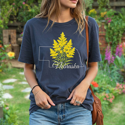 Nebraska State Flower T-Shirt — Giant Goldenrod