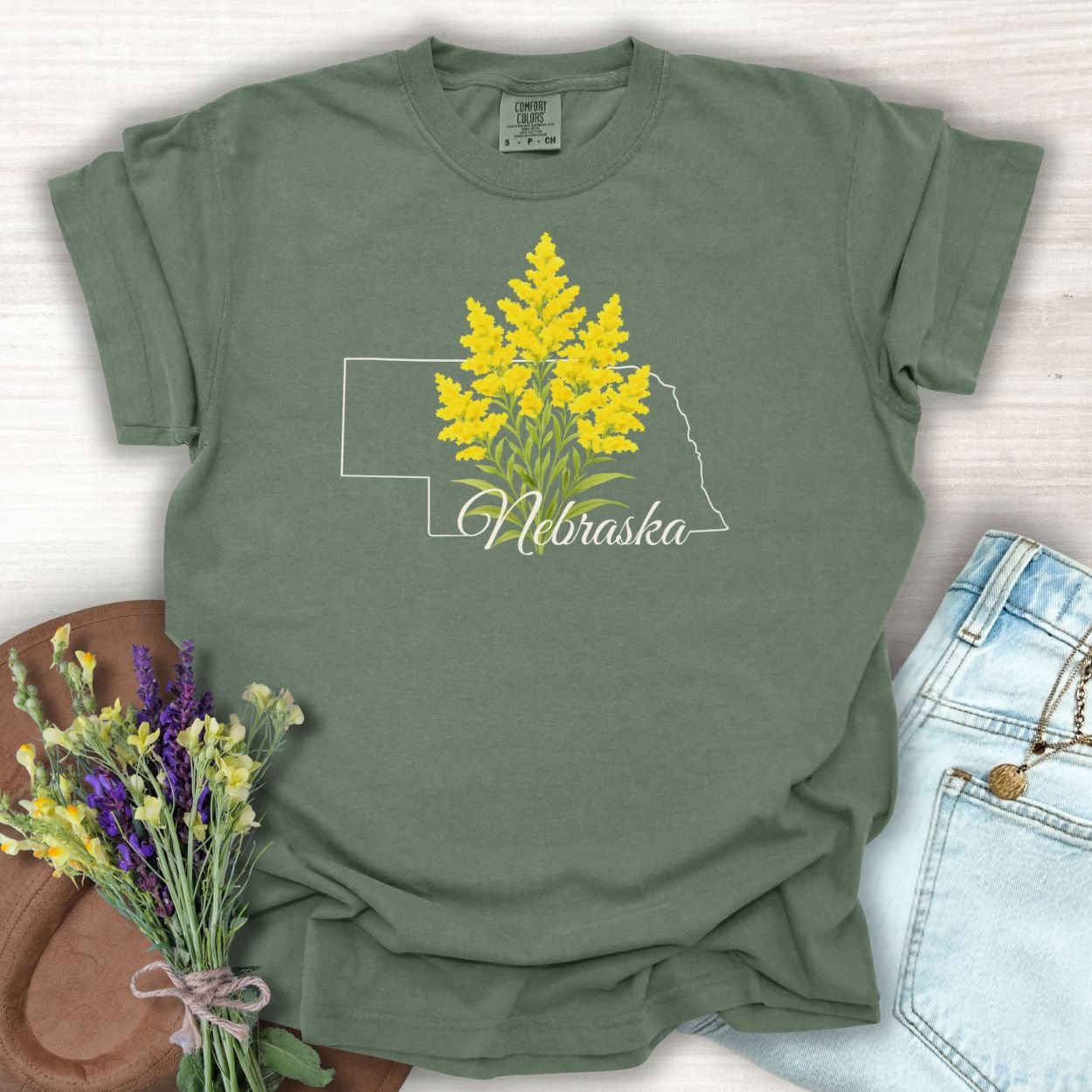 Nebraska State Flower T-Shirt — Giant Goldenrod