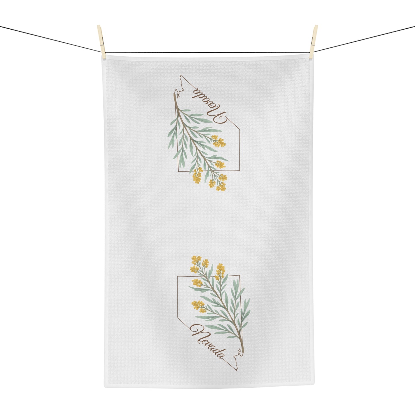 Nevada State Flower Tea Towel — Sagebrush