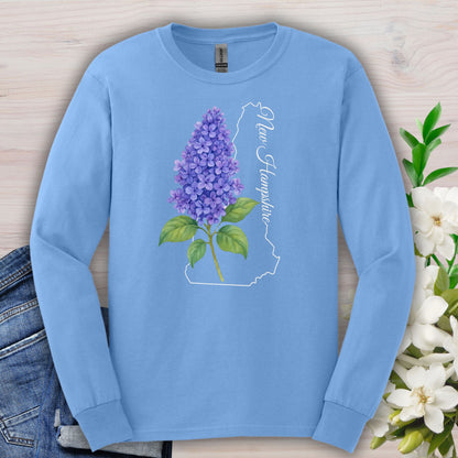 New Hampshire State Flower Long Sleeve Tee — Lilac
