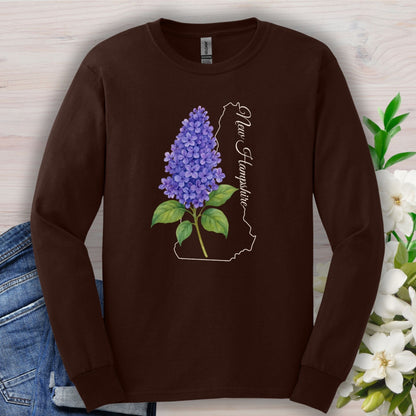 New Hampshire State Flower Long Sleeve Tee — Lilac
