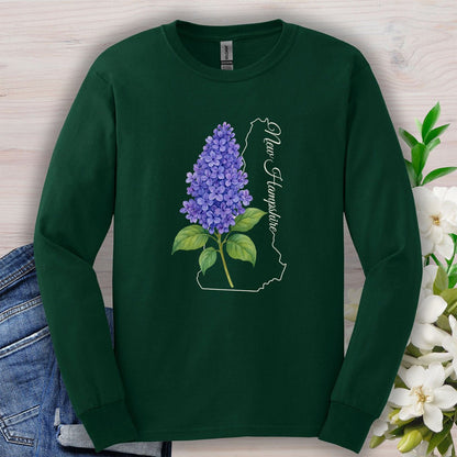 New Hampshire State Flower Long Sleeve Tee — Lilac