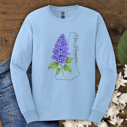 New Hampshire State Flower Long Sleeve Tee — Lilac