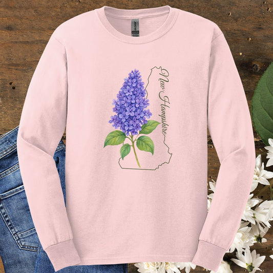 New Hampshire State Flower Long Sleeve Tee — Lilac