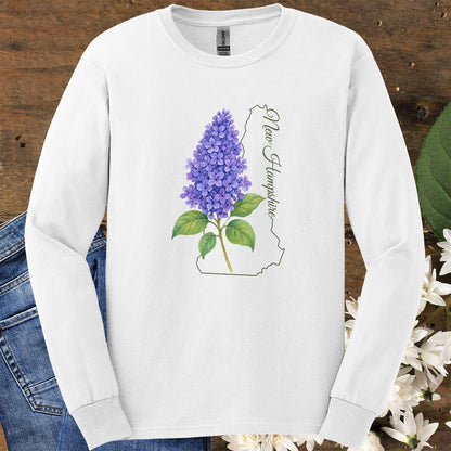 New Hampshire State Flower Long Sleeve Tee — Lilac