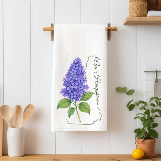 New Hampshire State Flower Tea Towel - Lilac