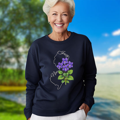 New Jersey State Flower Sweatshirt - Wood Violet