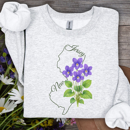 New Jersey State Flower Sweatshirt - Wood Violet
