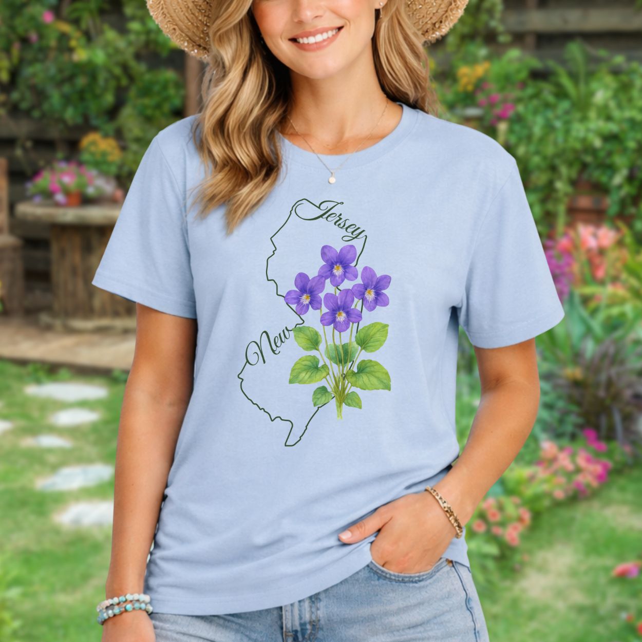 New Jersey State Flower T-Shirt - Meadow Violet