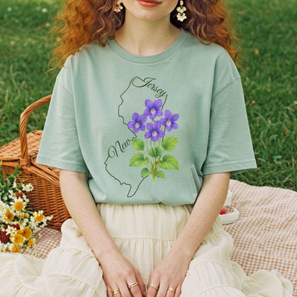 New Jersey State Flower T-Shirt - Meadow Violet