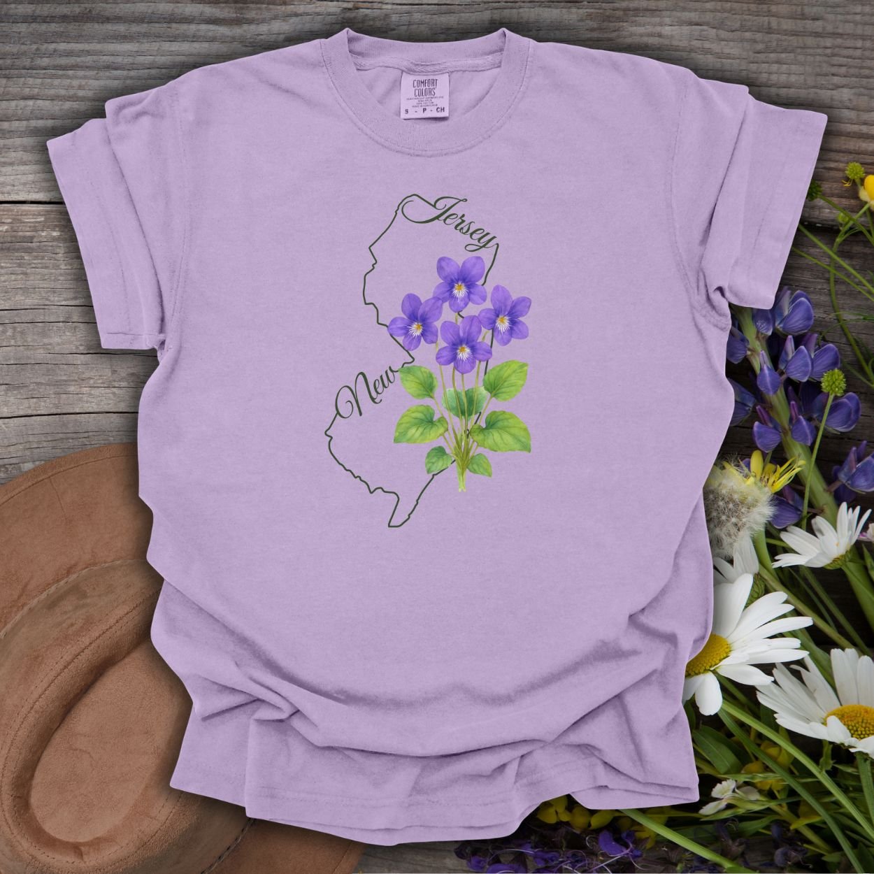 New Jersey State Flower T-Shirt - Meadow Violet