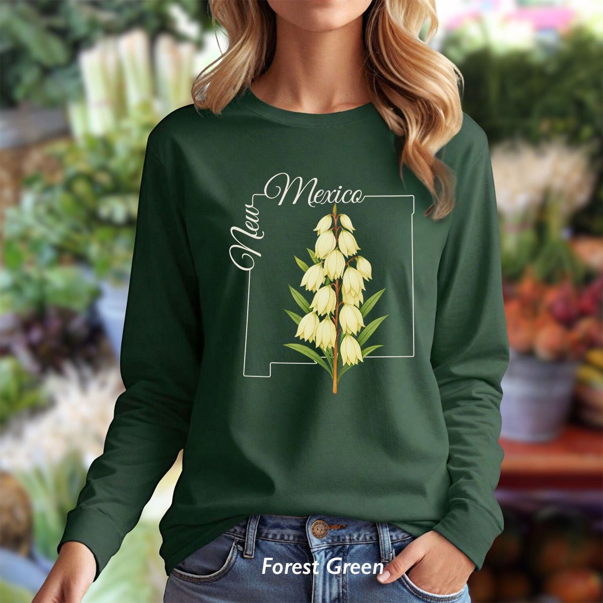 New Mexico State Flower Long Sleeve Tee — Yucca