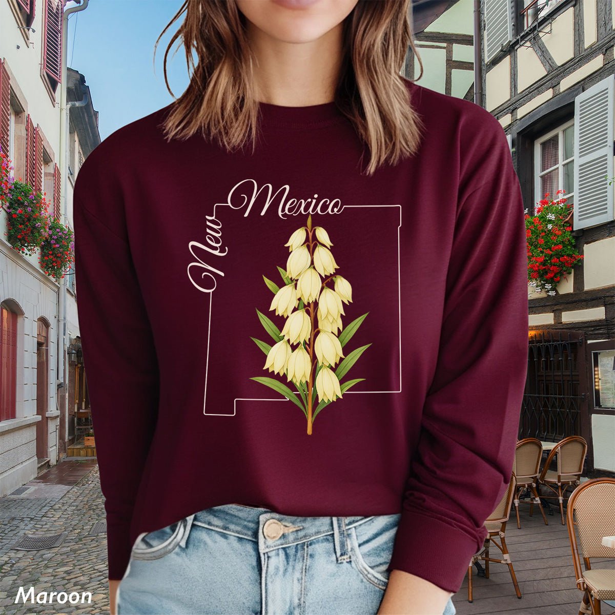New Mexico State Flower Long Sleeve Tee — Yucca