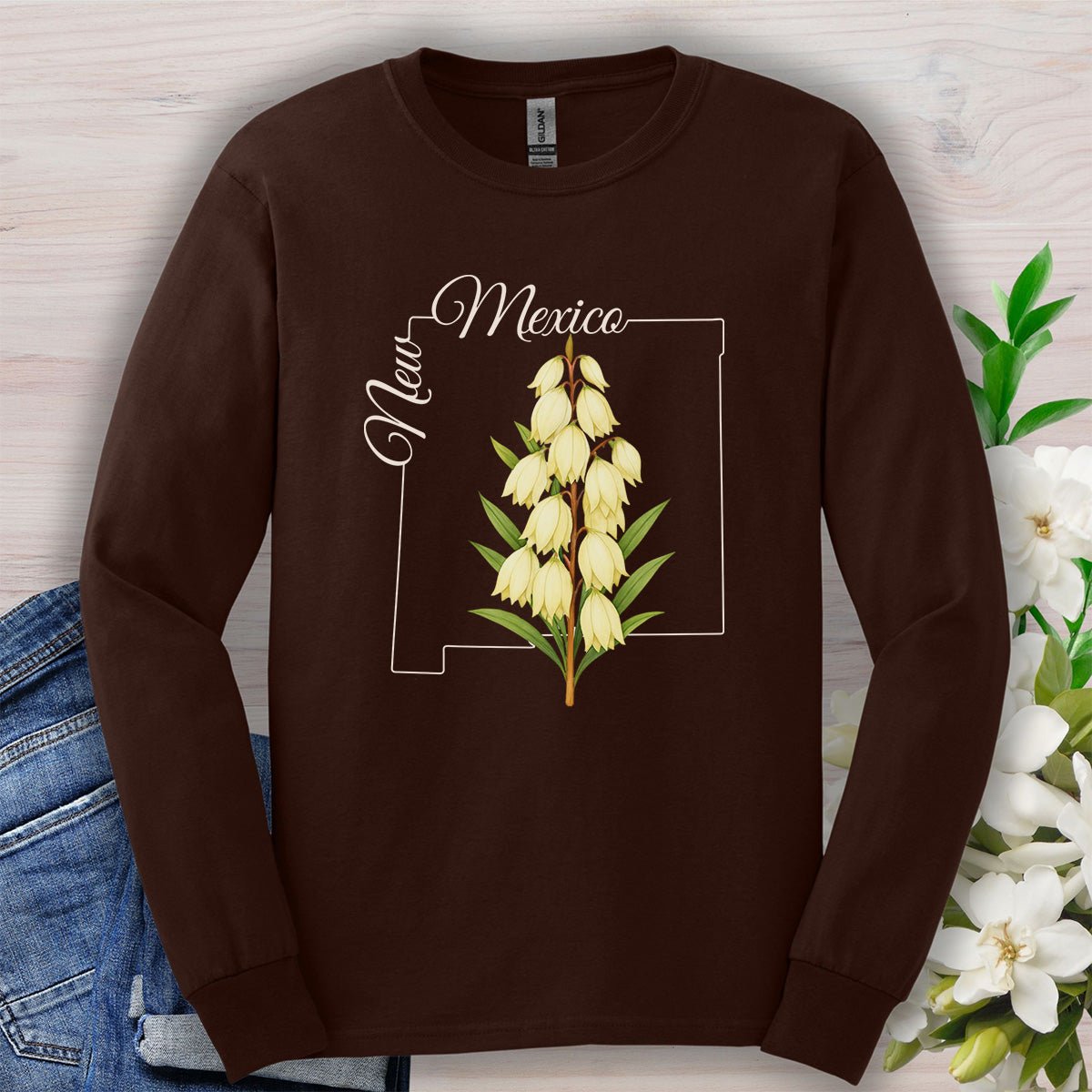 New Mexico State Flower Long Sleeve Tee — Yucca