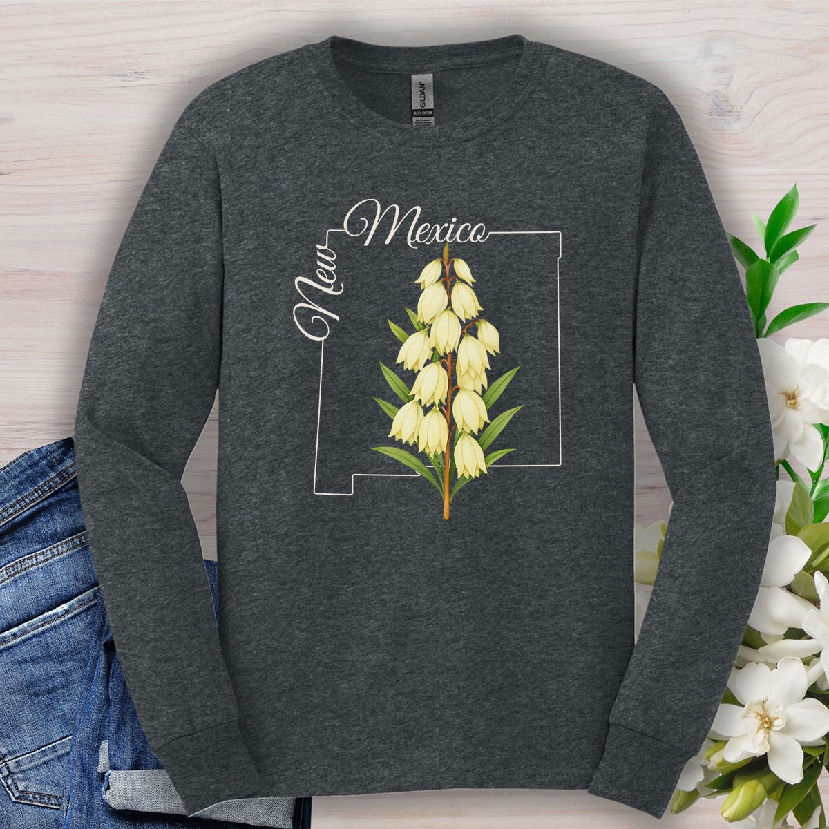 New Mexico State Flower Long Sleeve Tee — Yucca