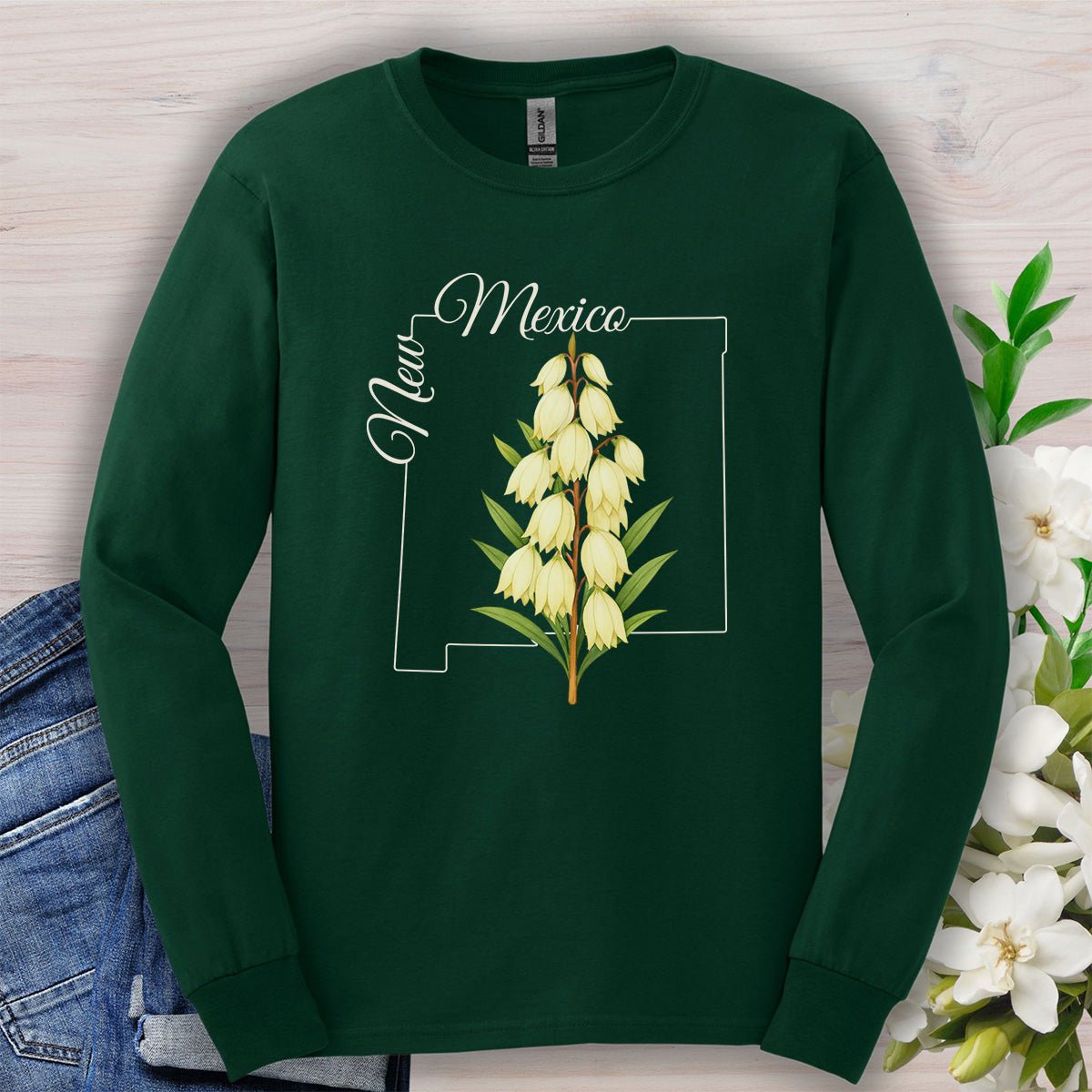 New Mexico State Flower Long Sleeve Tee — Yucca