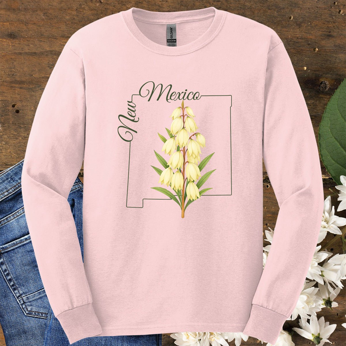New Mexico State Flower Long Sleeve Tee — Yucca