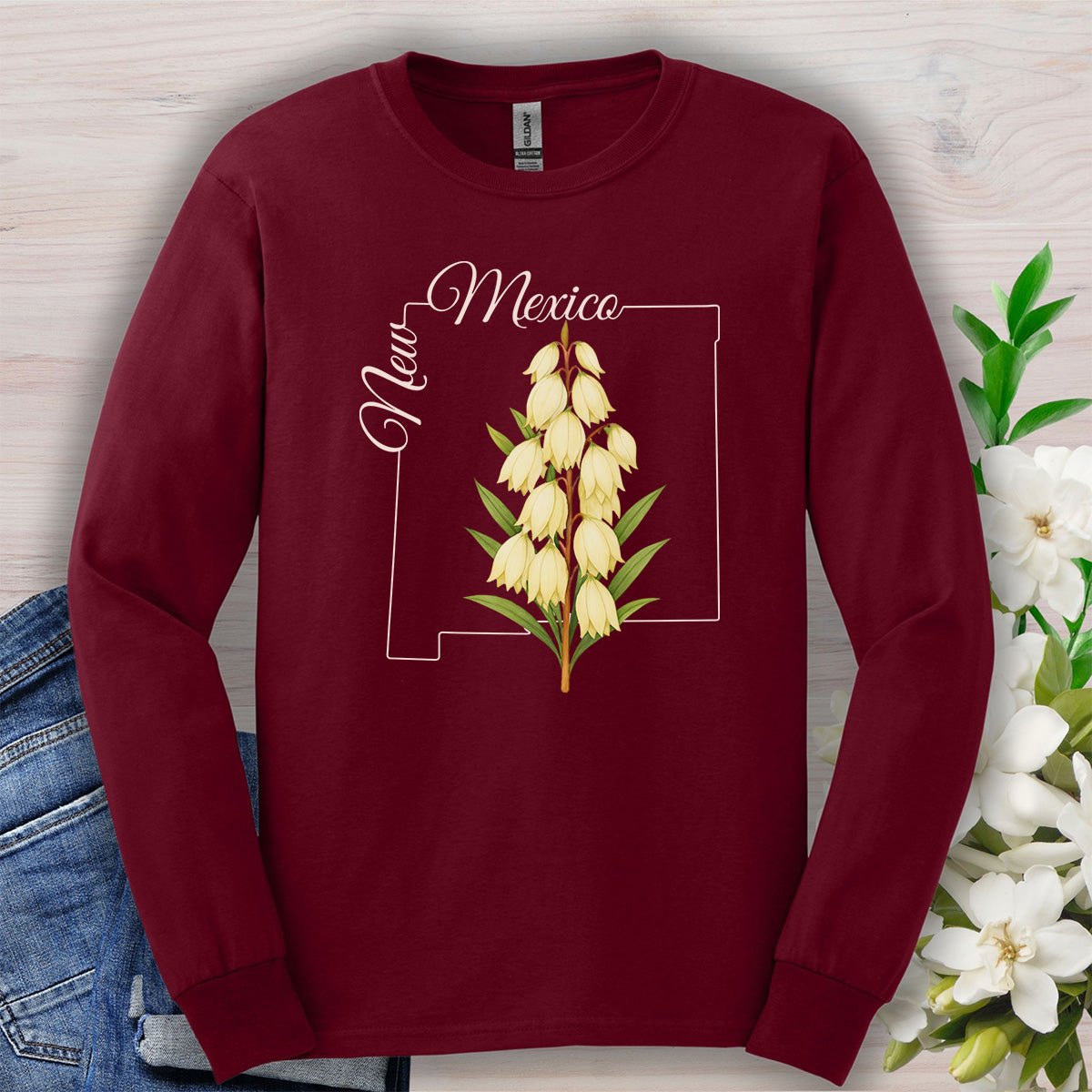 New Mexico State Flower Long Sleeve Tee — Yucca