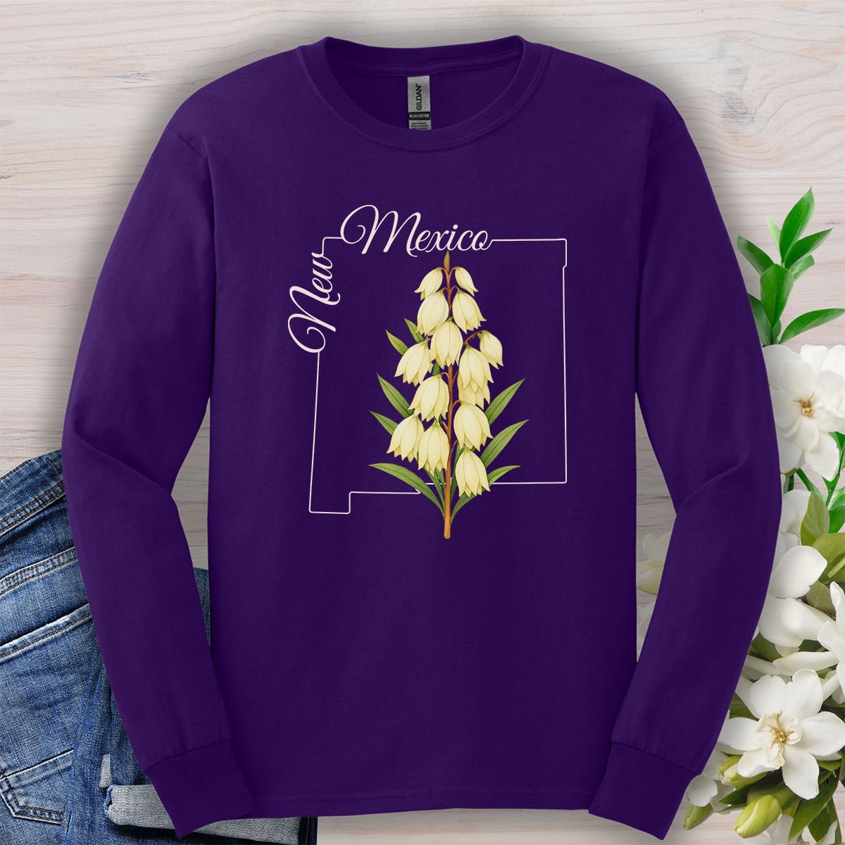 New Mexico State Flower Long Sleeve Tee — Yucca
